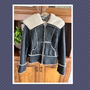 Vegan leather JACKET GYPSIES AND LORDS BLACK W/FLEECE SIZE S NEW perfect